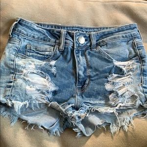 High rise jean shorts